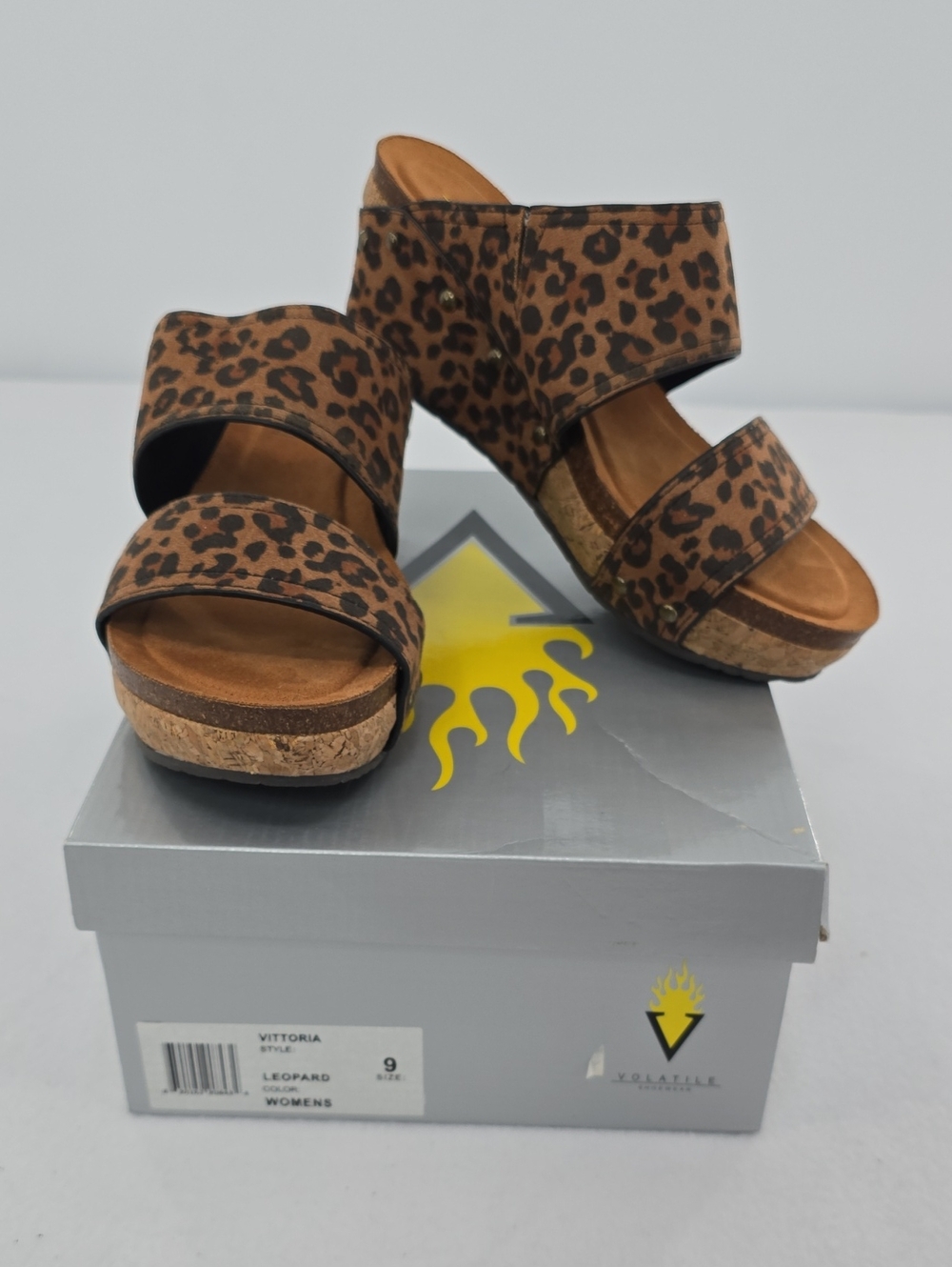 VOLATILE Vittoria Printed Microsuede Double Strap Wedge